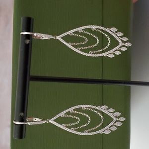 Sterling Silver 925 Bling Tassel Wedding Earrings